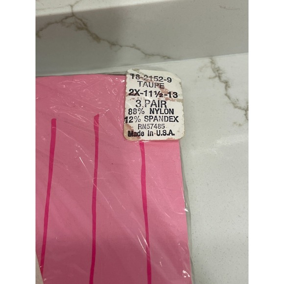 Vintage Lane Bryant Pantyhose Nylon Size 2X‎ Pack of 2 Taupe USA Made Open Pack - Picture 2 of 5